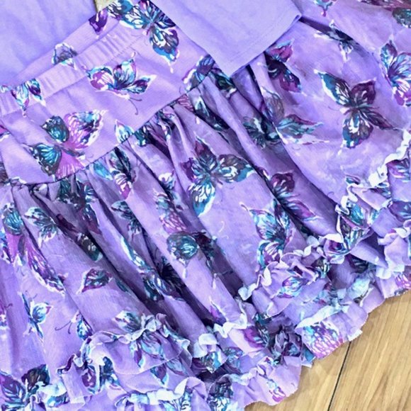 TCP Old Navy skirt short set purple flower girl 4 - Picture 4 of 4